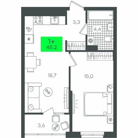 Квартира 45,2 м², 1-комнатная - изображение 1