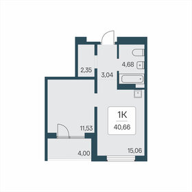 Квартира 40,7 м², 1-комнатная - изображение 1