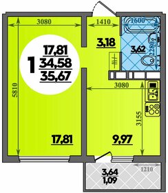 Квартира 35,7 м², 1-комнатная - изображение 1