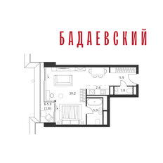 Квартира 47,3 м², 1-комнатная - изображение 2