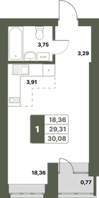 Квартира 30,1 м², студия - изображение 1
