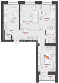 Квартира 74 м², 3-комнатная - изображение 1