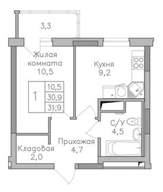 Квартира 31,9 м², 1-комнатная - изображение 1