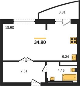 Квартира 35 м², 1-комнатная - изображение 1