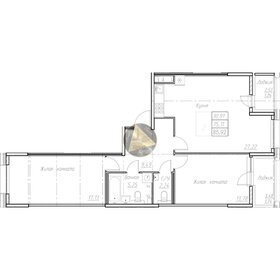 Квартира 85,9 м², 2-комнатная - изображение 1