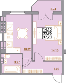 Квартира 53,4 м², студия - изображение 1