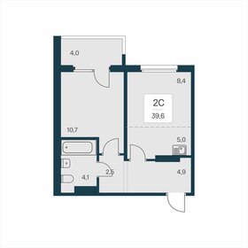 Квартира 39,6 м², 2-комнатная - изображение 1