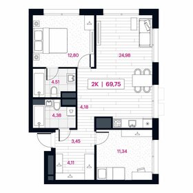 Квартира 70,2 м², 2-комнатная - изображение 1