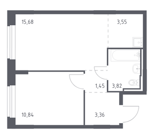Квартира 38,6 м², 1-комнатная - изображение 1