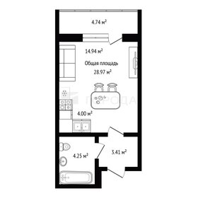 Квартира 29 м², студия - изображение 1