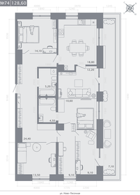 Квартира 128,6 м², 4-комнатная - изображение 1