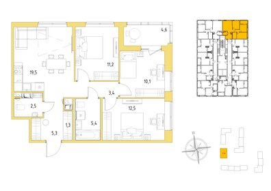 Квартира 73,5 м², 3-комнатная - изображение 1