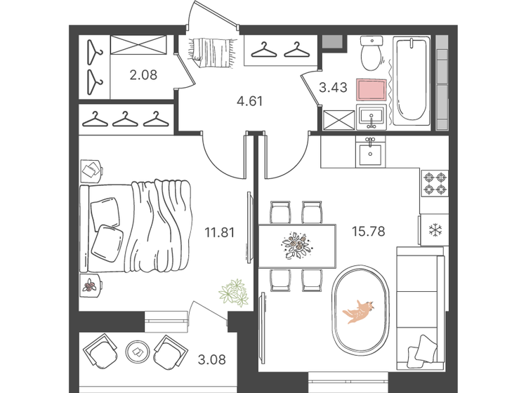 37,6 м², 2-комнатная квартира 6 288 600 ₽ - изображение 10