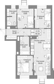 Квартира 68,2 м², 4-комнатная - изображение 1