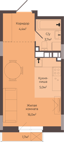 Квартира 29,6 м², студия - изображение 1