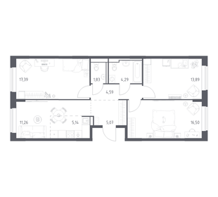 Квартира 80 м², 3-комнатная - изображение 1