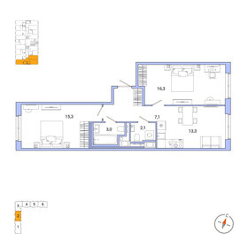 Квартира 57,1 м², 2-комнатная - изображение 1