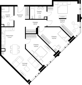 Квартира 112,9 м², 3-комнатная - изображение 2