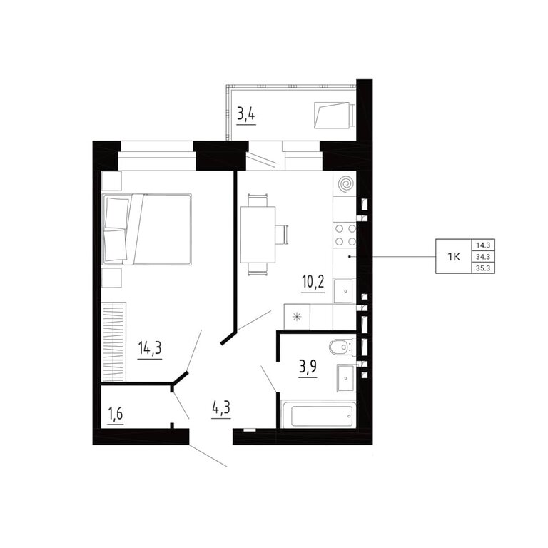 Варианты планировок микрорайон «Первый» - планировка 3