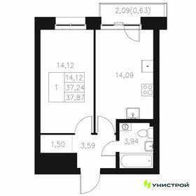 Квартира 37,9 м², 1-комнатная - изображение 1