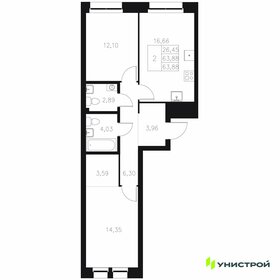 Квартира 63,9 м², 2-комнатная - изображение 1