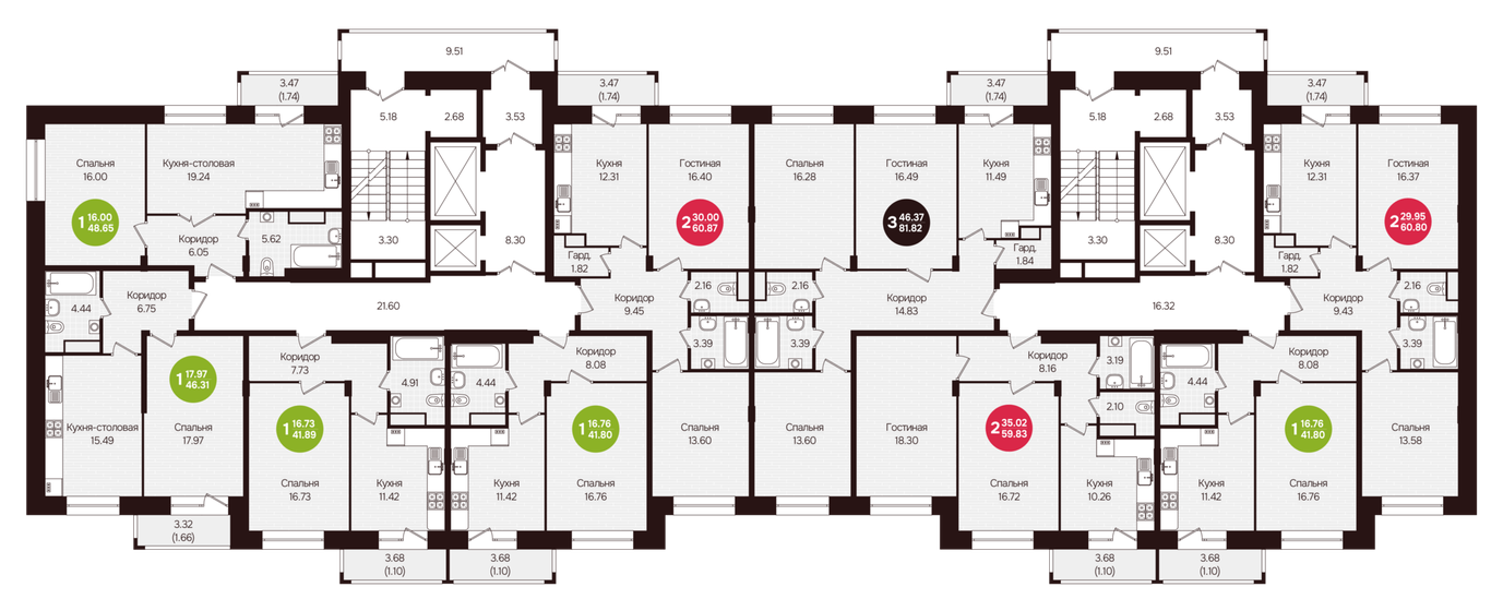 41,7 м², 1-комнатная квартира 4 293 040 ₽ - изображение 16
