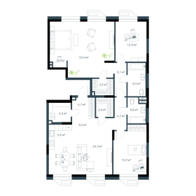 Квартира 133,4 м², 4-комнатная - изображение 1