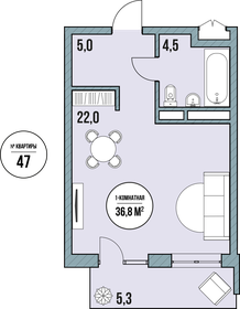 Квартира 36,8 м², студия - изображение 2