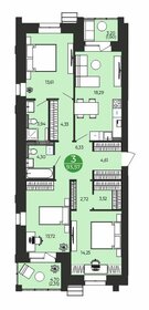 Квартира 93,6 м², 3-комнатная - изображение 1