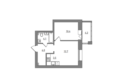 Квартира 40,9 м², 2-комнатная - изображение 2
