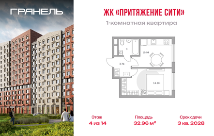 Квартира 33 м², 1-комнатная - изображение 1