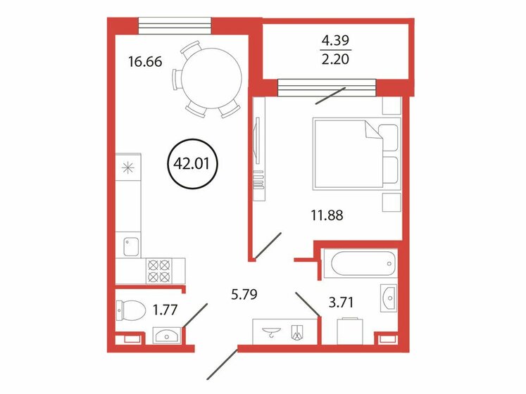 33,3 м², 1-комнатная квартира 4 940 100 ₽ - изображение 9