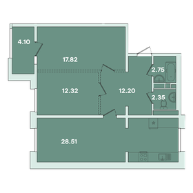 Квартира 81,4 м², 2-комнатная - изображение 1