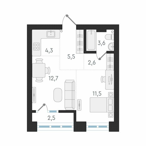 52,7 м², 2-комнатная квартира 6 850 000 ₽ - изображение 24