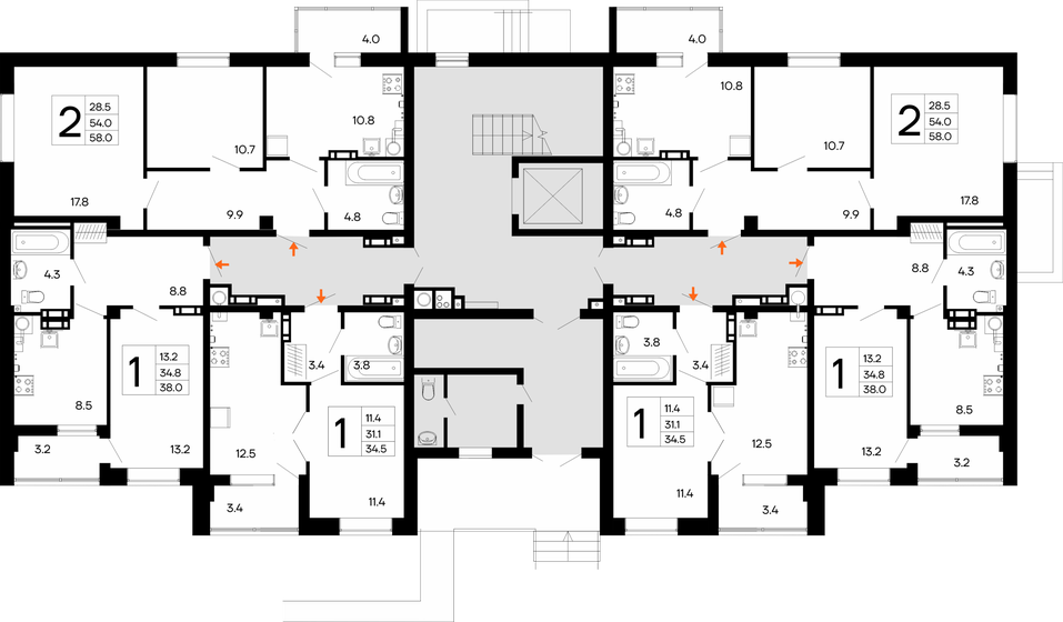 50,4 м², 2-комнатная квартира 8 700 000 ₽ - изображение 41