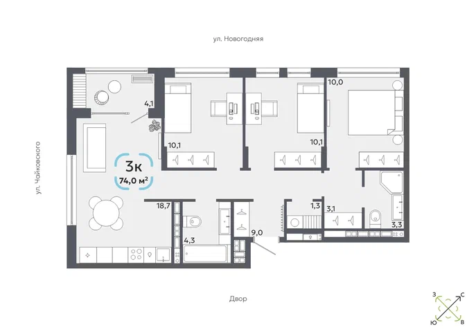 83,6 м², 3-комнатная квартира 10 800 000 ₽ - изображение 95