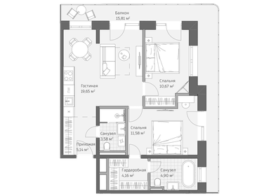 Квартира 75,5 м², 3-комнатные - изображение 1