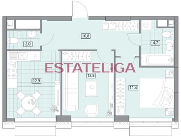 Квартира 55 м², 2-комнатная - изображение 1