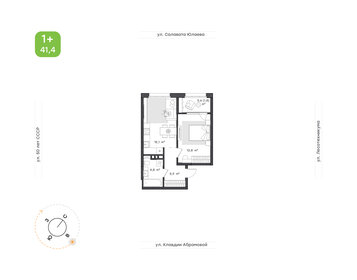 Квартира 41,4 м², 1-комнатная - изображение 1