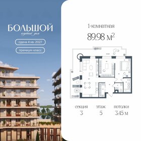 Квартира 90 м², 1-комнатная - изображение 1