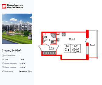 Квартира 24,9 м², студия - изображение 1