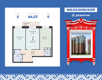 Квартира 66,2 м², 2-комнатная - изображение 1