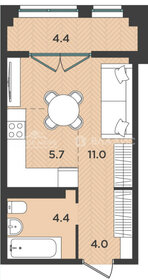 Квартира 24,6 м², студия - изображение 1