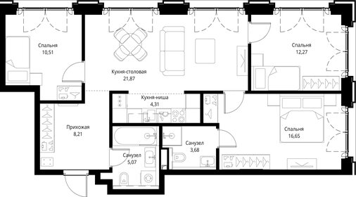 Квартира 82,6 м², 3-комнатная - изображение 2
