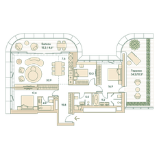 Квартира 136 м², 4-комнатная - изображение 2