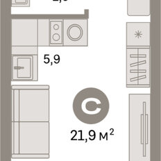 Квартира 21,9 м², студия - изображение 3