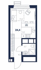 Квартира 25,1 м², студия - изображение 1