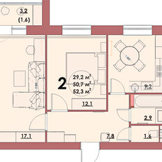 Квартира 52,3 м², 2-комнатная - изображение 2