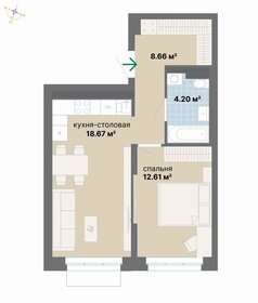 Квартира 44,1 м², 1-комнатная - изображение 1