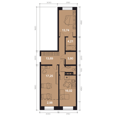 Квартира 74,4 м², 3-комнатная - изображение 3